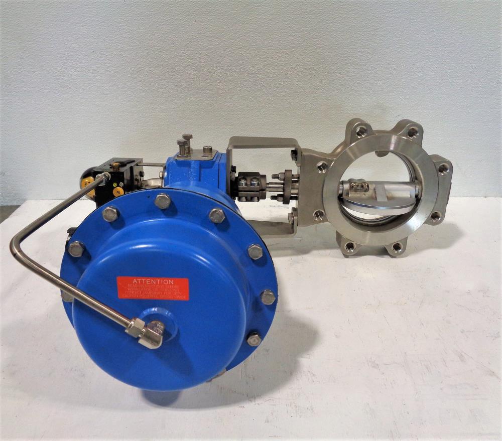 Jamesbury 6" 150# Butterfly Valve, Stainless Steel w/ Quadra-Powr X Actuator